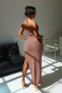 Aria Beaded Cowl Neck Maxi Dress